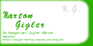 marton gigler business card