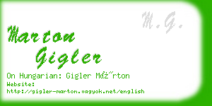 marton gigler business card